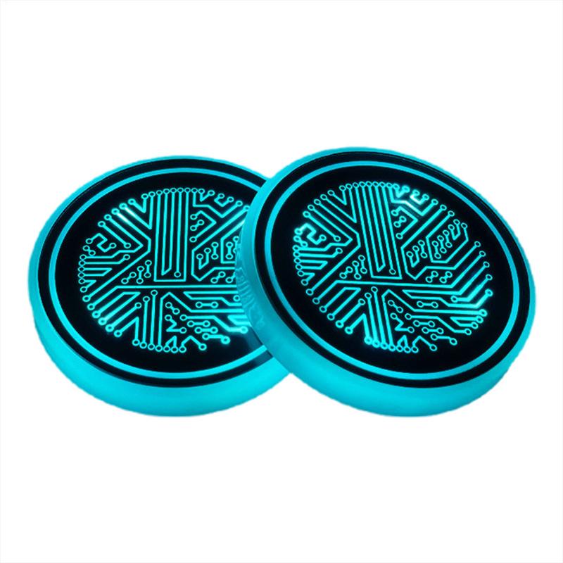 2pcs Car LED Luminous Water Coaster USB Charging Auto Cup Anti-skid Pad Car Atmosphere Light Cup Pad for Car Interor Cup Holder