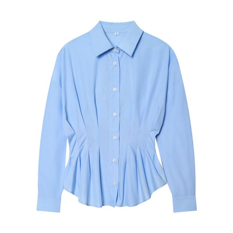 Womens 2026 Stylish Collared Pleated Front