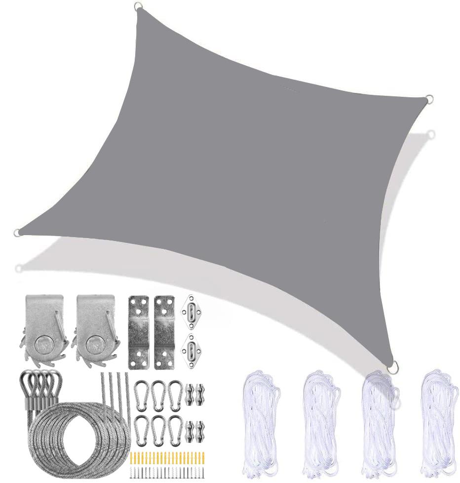 Vodotěsná sluneční plachta s baldachýnem a 60dílnou sadou upevňovacího materiálu Obdélníková UV blokující markýza na terasu Sluneční přístřešek Zahradní altán