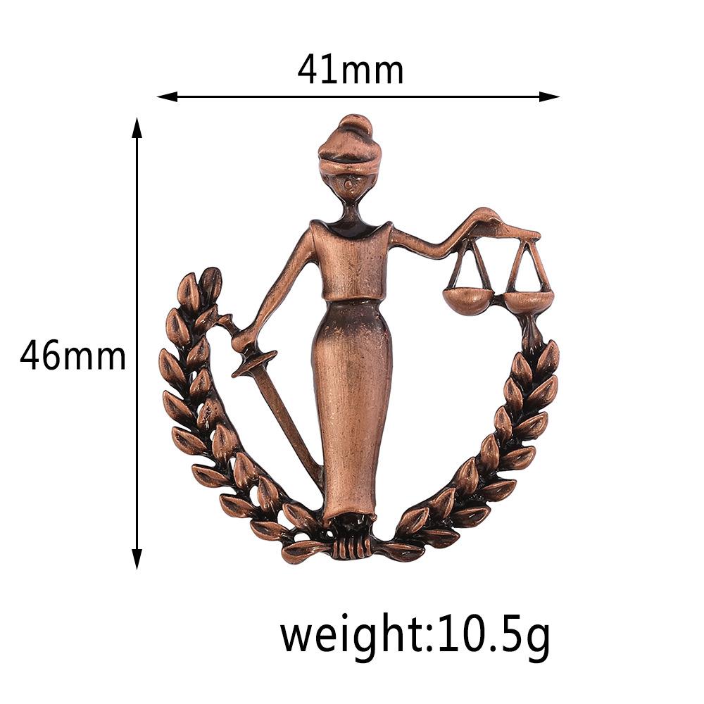 Горячая Распродажа Креативный Металлический Значок Созвездие Весы Весы Личность Хип-хоп Сплав Брошь