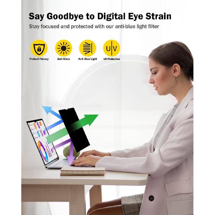 F FORITO 2-Pack 360° Laptop Privacy Screen Compatible with 2024-2021 MacBook Pro 14 Inch (M1, M2, M3, M4, Pro, Max), Eye Protection and Anti Peeping