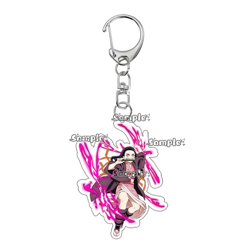 Anime Fashion Kamado Nezuko Cartoon Acrylic Keychain Pendant Charm Bag 5cm Jewelry Accessories Key Ring Gifts Toys for Friends
