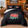 Set Biancheria da Letto Stampato 3 Pezzi Modello Rugby Inghilterra Lenzuolo Federa per Decorazione Camera da Letto