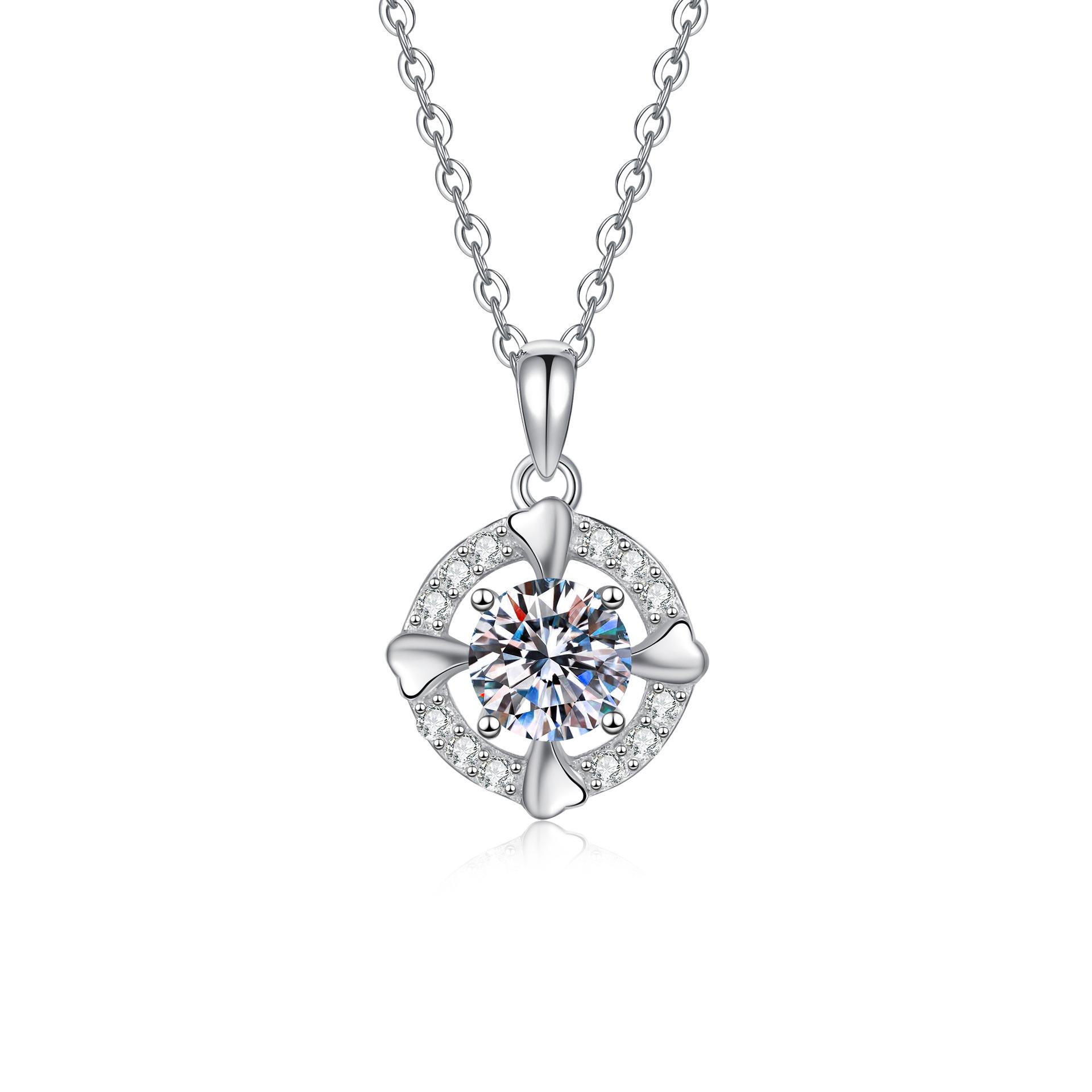 Dancing Love Necklace Valentine s Moissanite Pendant Platinum Light Luxury Gift Romantic Wholesale Jewelry серебряный