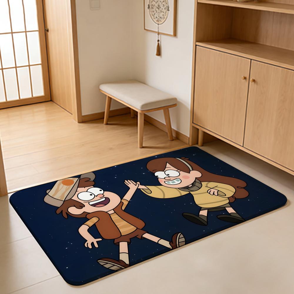 Tappetino da Pavimento ANIME G-Gravity Falls Tappetino Assorbente Tappeto d'Ingresso Antiscivolo per Bagni Servizi Igienici e WC