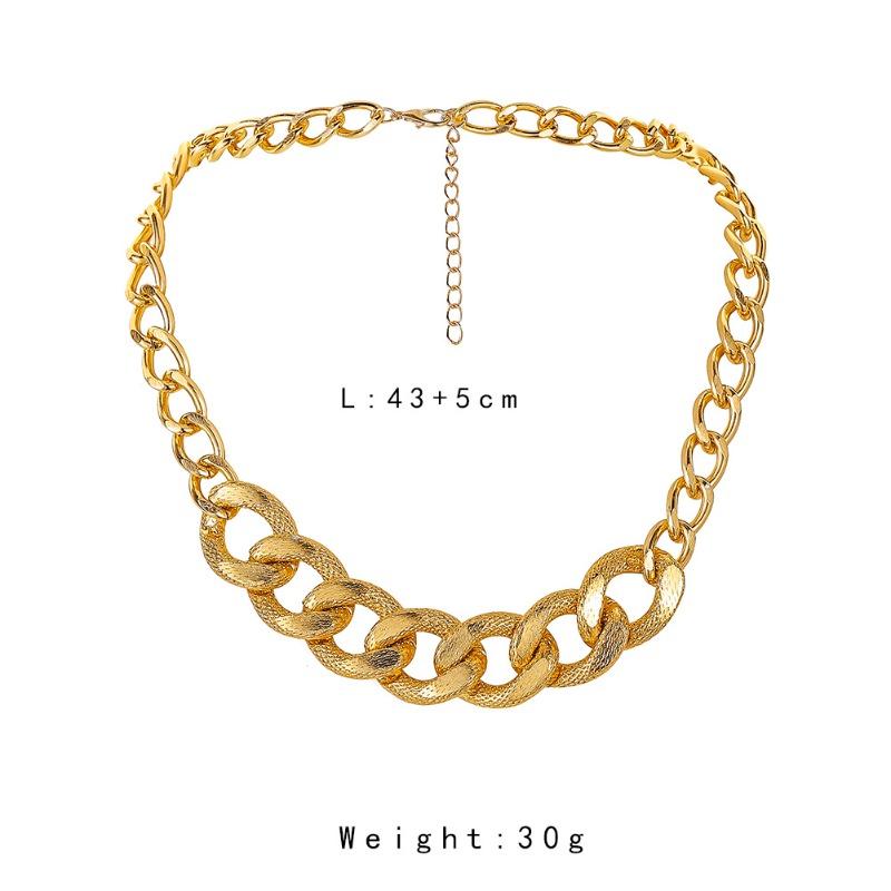 Gold chain ins exaggerated short choker necklace trendy punk style necklace