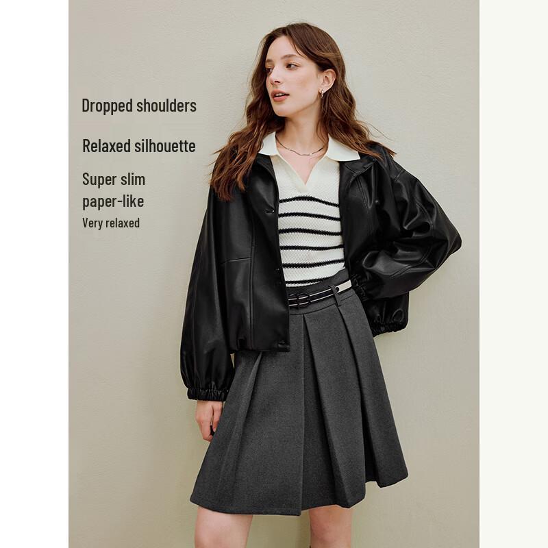 INMAN Minimalist Stand Collar Faux Leather Jacket