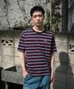 MINIMALPROJECT Minimal Embroidered Logo Border Stripe Ringer Short Sleeve T-Shirt Mst183 [Navy]
