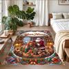 Christmas Custom Name Printed Square Area Rug Soft Non Slip Floor Carpet For Bedroom Holiday Gift