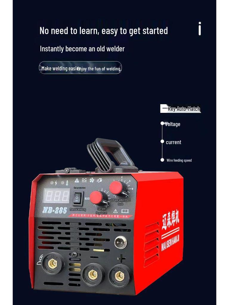 Meissen Dual Voltage Gasless MIG Welder: 220v/380v Multi-function Electric Welding Set for Home Use