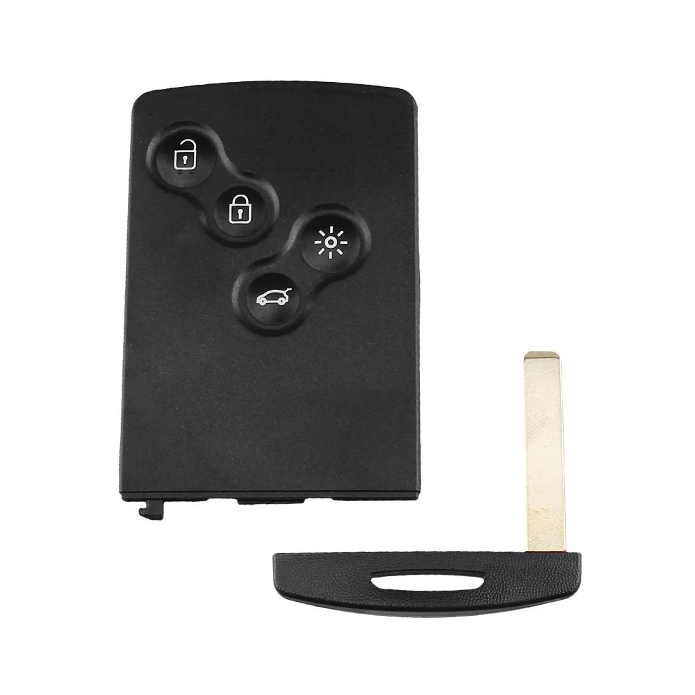 S Key Shell 4 Buttons For Renault Laguna Koleos Megane Fob Remote Smart Card Key Case With Insert Small Key Blade