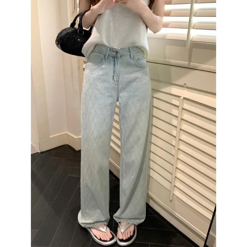 

Women Blue Baggy Plaid Jeans Vintage Cowboy Pants Harajuku Aesthetic Denim Trousers Trashy Japanese Style Clothes 2024 S
