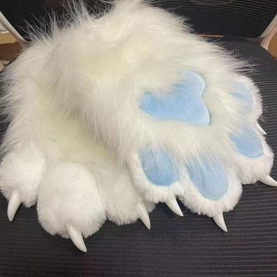 Squeaky Kig Plush Cat Paw Gloves Cartoon Cosplay Props Kawaii Cosplay Costume Gloves  Gifts