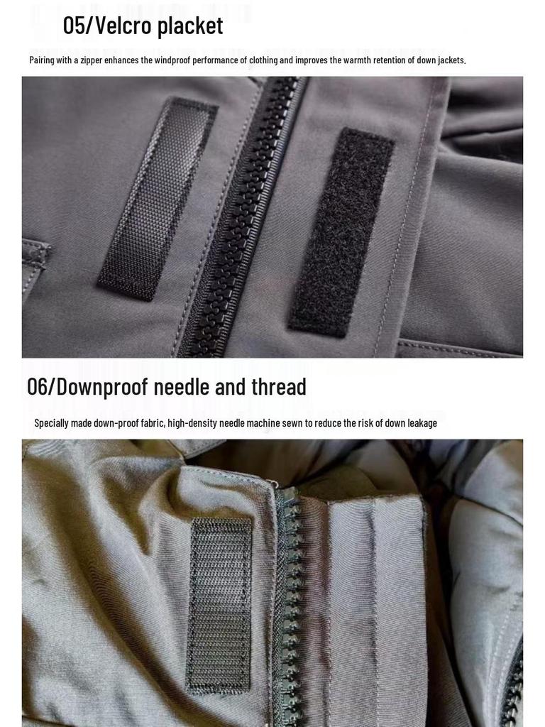 Men's Expedition Goose Down Long Jacket - Model 08, Over-The-Knee, Thickened for Cold Weather