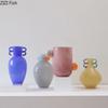 Candy Color Painted Glass Vase Modern Design Plant Pots Desk Decoration Flowers Arrangement Floral Vases Room Aesthetic Decor