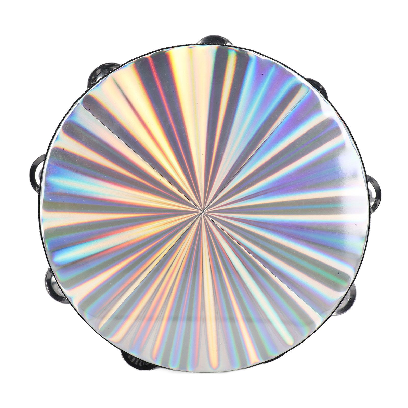 

Сияющий бубен Светоотражающий Чистый Звонкий Звук Двухрядный Колокольчик Барабан Ручной Ударный Инструмент 10 Дюймов