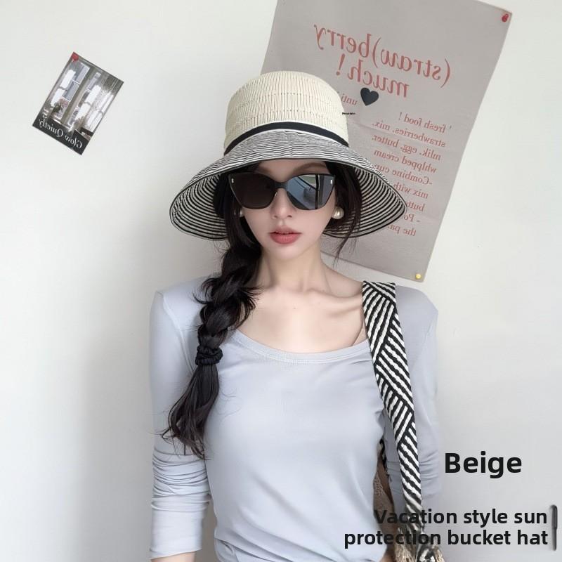 

Летняя панама с полосатым узором для защиты от солнца и воздухопроницаемости