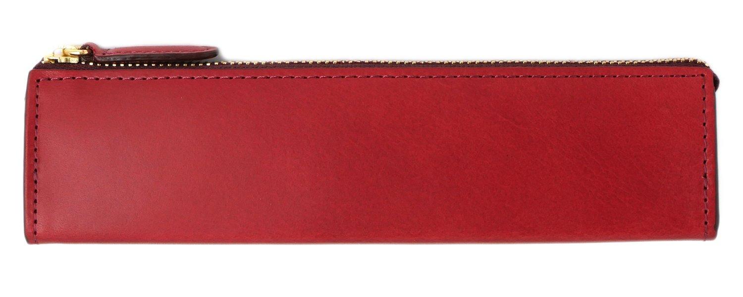 

zipper pencil case M Rio Italian leather wine Slip-on IOL-3808 винний