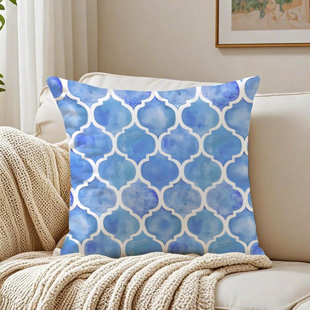 MMoroccan Pattern Cushion Cover Linen Pillowcase Soft for Sofa Bed Home Room Decor