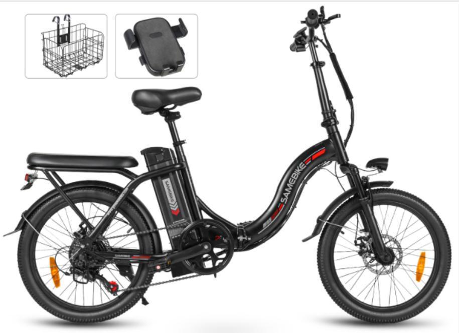 Samebike CY20 faltbares Elektrofahrrad, 36V 12Ah abnehmbarer Akku, 20 Zoll, Federgabel, Outdoor-Elektrofahrrad.