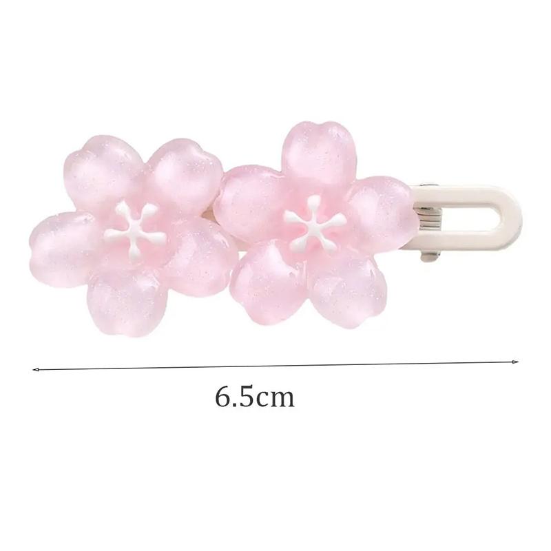 New Y2K Resin Cherry Blossom Hair Clips for Women Sweet High-End Solid Color Duckbill Clip Delicate Temperament Hair Accessory