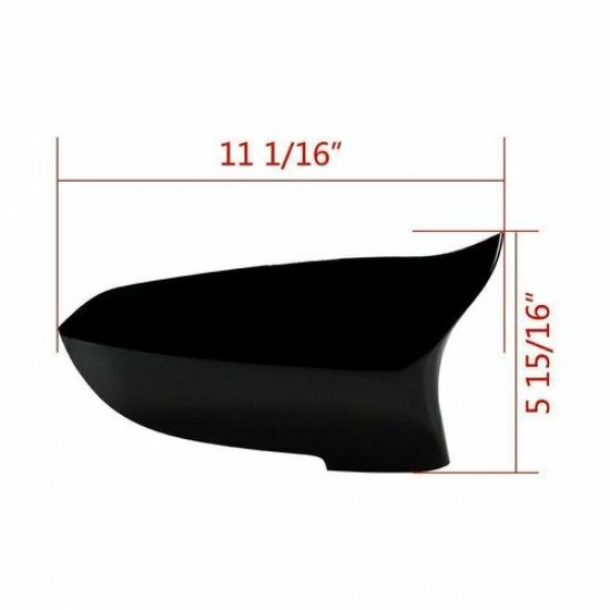 Gloss Black Side Mirror Cover Cap 2Pcs For 2014-2018 BMW 5Series F10 F11 F18 LCI