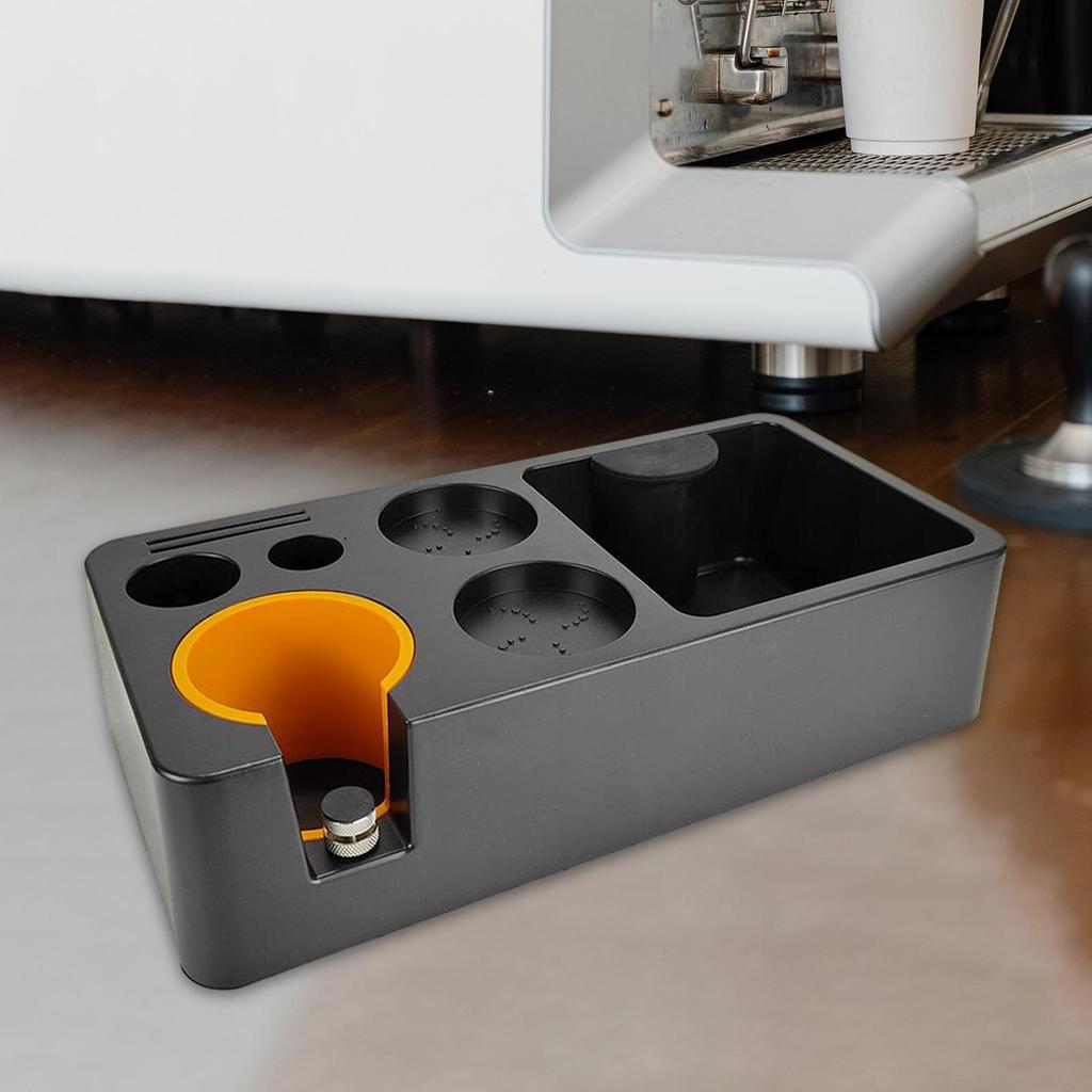 Espresso Knock Box Accessories Organizer Box, Portafilter Holder Tamper Station for