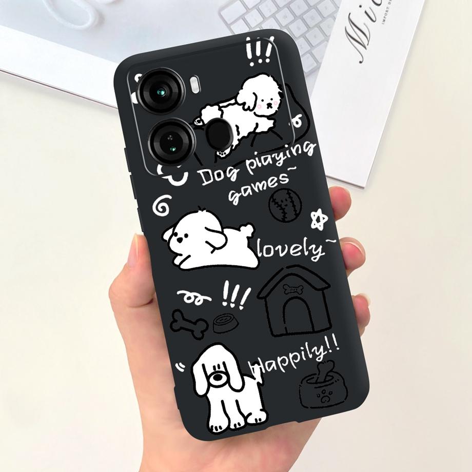 For Itel P40 P40+ P40 Plus Case Luxury Black Soft Silicone Bumper Phone Cover for ITEL P683L P662L Coques Panda Rabbit Goothic