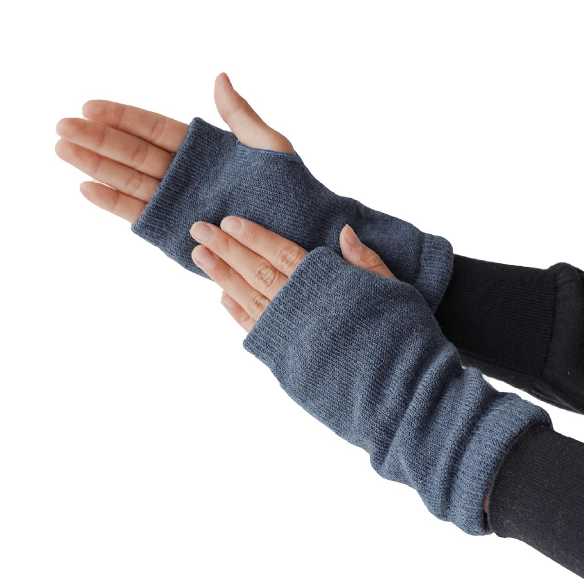 

Kinuya Ультратеплые шелковые нарукавники с шелковым внутренним слоем 6816 Двухслойная вязка, Синий, синий