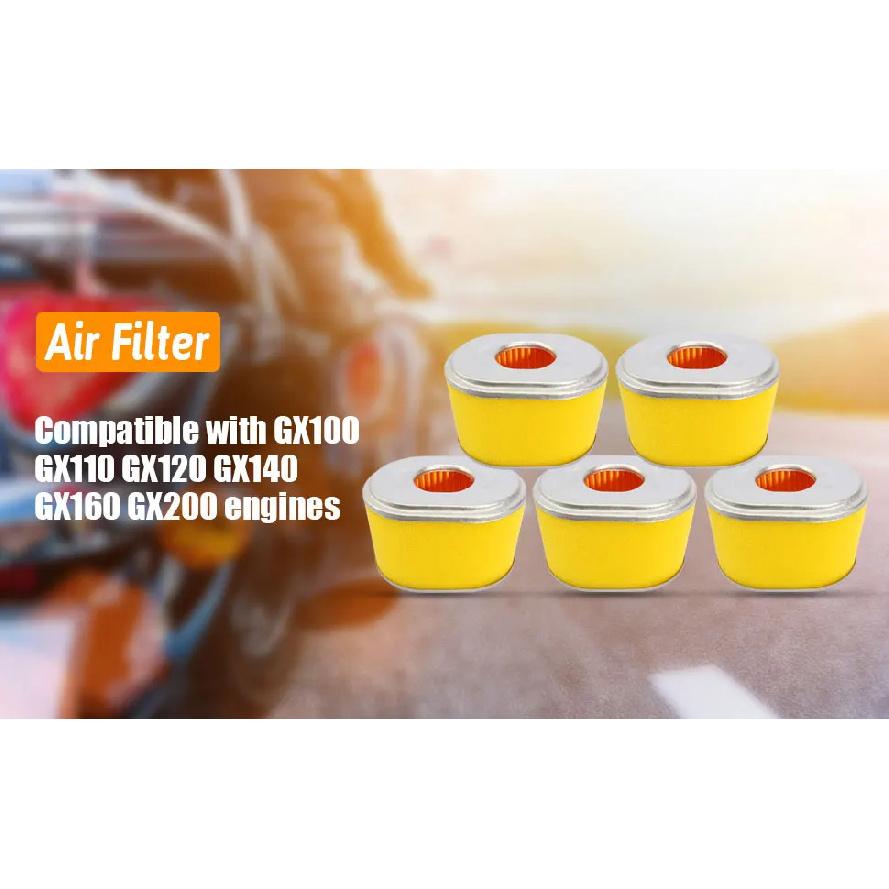5Pcs Air Filter For GX100 GX110 GX120 GX140 GX160 GX200 5hp 5.5hp 6.5hp 168F 2893881 5247408 7372444 7370968 212CC 17210-ZE1-505