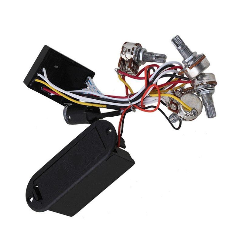 2 Band Active Bass Guitar EQ  Preamp Circuit Pickup Black