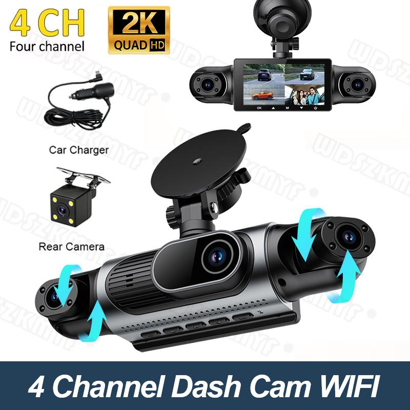 2K 360° Car Dash Cam 4 Channels Video Recorder Car DVR Front Left right Rear View Camera car accessorie Black Box For SUV Toyota