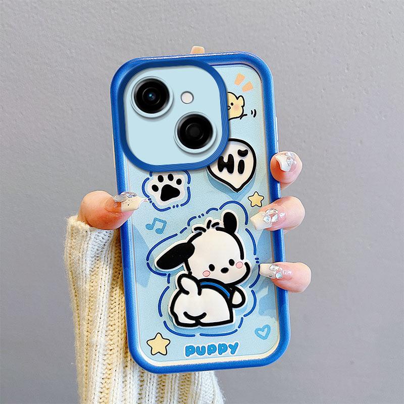 KEYSION Shockproof Case for TECNO Spark 40C with Lanyard Soft Silicone Cute 3D Cartoon Doll Phone Back Cover for Tecno Spark 40C