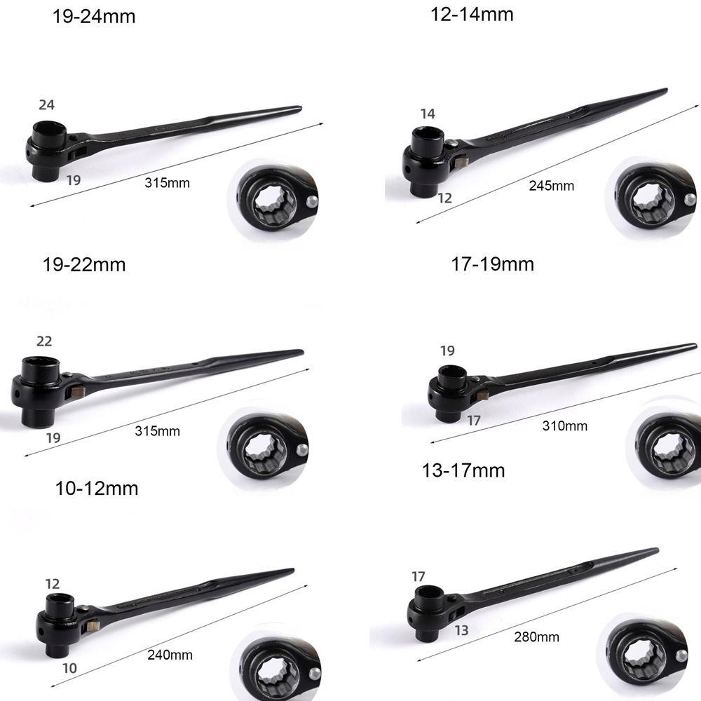 Useful Metal Ratchet Wrench Quick Release Bidirectional Socket Wrench Pointed Tail Double-Headed Ratchet Spanner Hand Tool Kit