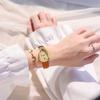 Nordic Style Women's Leather Watch Women's Retro Temperament Design Senior Sense Student Niche French Light Luxury Oval