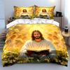 Saints Reading Amidst Angels Print Bedding Set 1 Duvet Cover 2 Pillowcases for Adult and Children Luxury Gift Full Size
