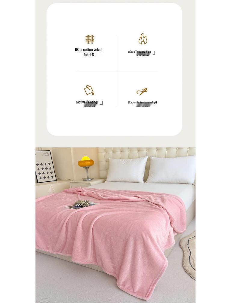 All-Season Luxury Flannel Blanket - Small, Double-Sided Fleece for Office or Home Use