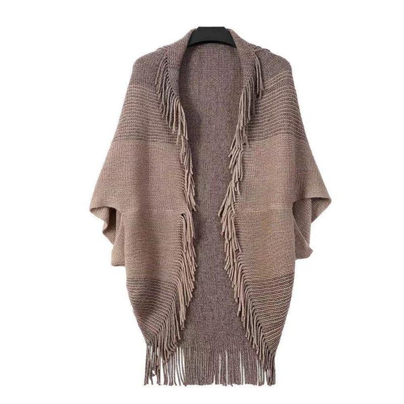 Women's Autumn/Winter Tassel Shawl - Imitation Cashmere Knitted Scarf & Cloak