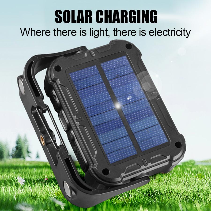 Portable Rechargeable Lanterns With Power Bank/with Magnetic Base Handle Outdoor Solar Hook Light For Emergency Outdoor Camping