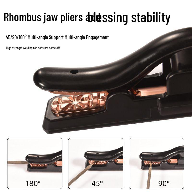 Industrial Grade 1000A Electric Welding Pliers, Pure Copper with Rubber Coating, Black, Heat-Resistant, Drop-Resistant