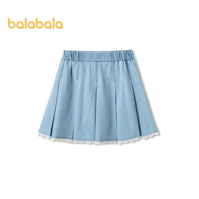 Balabala Girls' Denim Pleated Skort