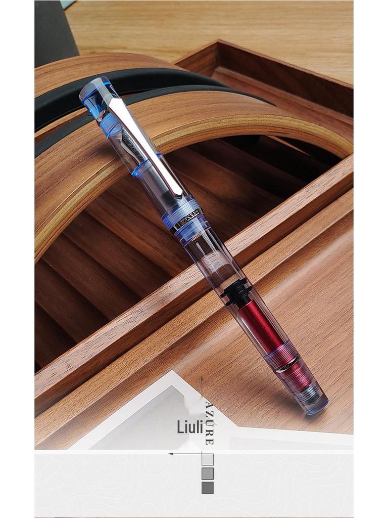 PENBBS 495 Piston Fountain Pen - Large Capacity Transparent Acrylic Unisex Writing Pen