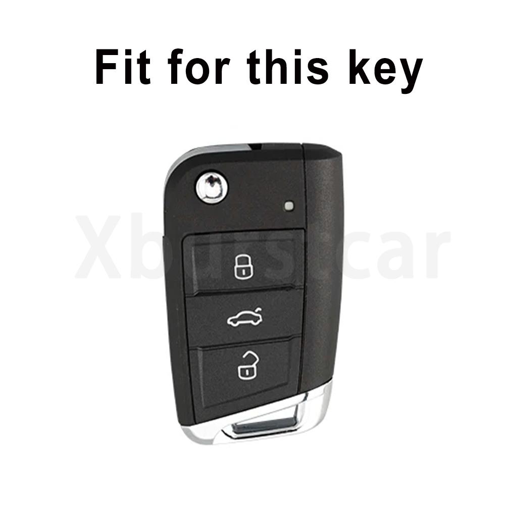 Key Case Cover For Vw Touran Tiguan Golf 7 Gti Polo T-Cross T-Roc Skoda Rapid Kodiaq Octavia Fabia Seat Ibiza Leon Ateca Arona