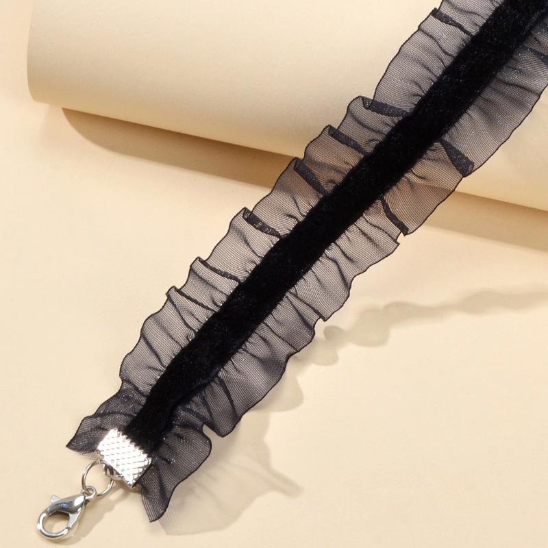 1pc Elegant Retro 90s White Lace Elastic Tattoo Chokers Collar Necklace Women Party Jewelry Accessories