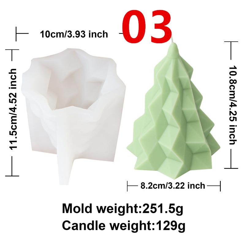Geometrischer Weihnachtsbaum Silikon Kerzenform Gedrehte Welle Geometrische Form Gips Kerzenherstellung Weihnachten Heimdekoration