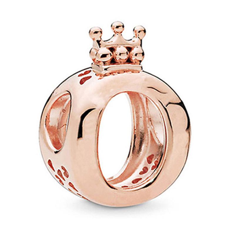 Rose Gold Large Hole Loose Beads Pendant For DIY Pulsera Necklace Accessories Women Fine Jewelry Gifts