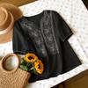 Women’s Fashion -Colour Cotton-Linen Boho- Retro Casual T-Shirt