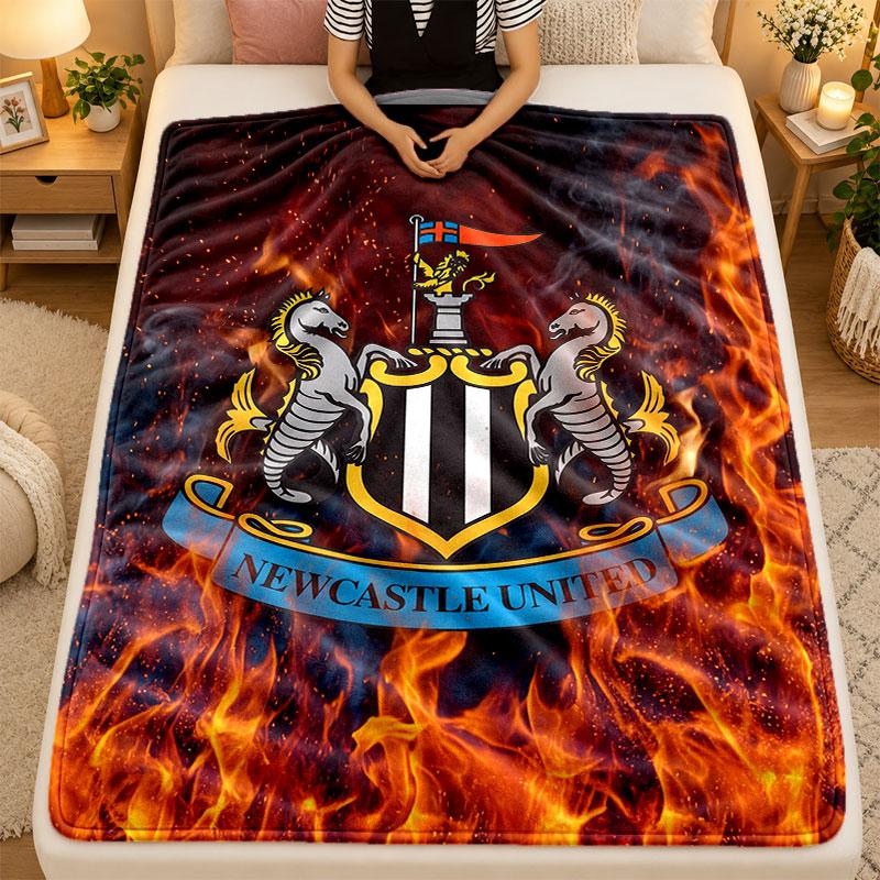 Coperta di Flanella Newcastle United Calcio Calda Morbida Plaid per Uso Interno Divano Letto Soggiorno
