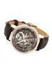 Fossil Women's Mechanical Leather Steel Three-Hand Wristwatch, Stainless Steel Case/Glass Mirror ME3089