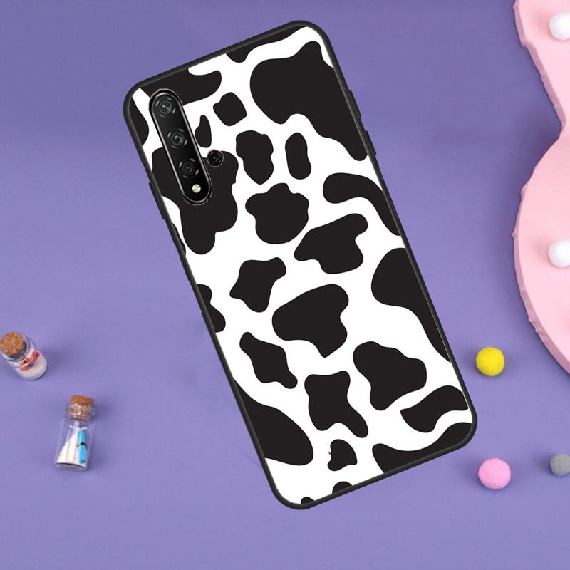 White Black Cow Print For Huawei Nova 10 9 SE 3i 7i 8i 11i 12i Y60 Y61 Y70 Y72 Y73 Y90 Y91 P20 P30 P40 Lite Case